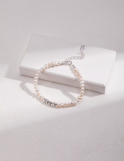 S925  Sterling Silver Natural Pearl Bracelet