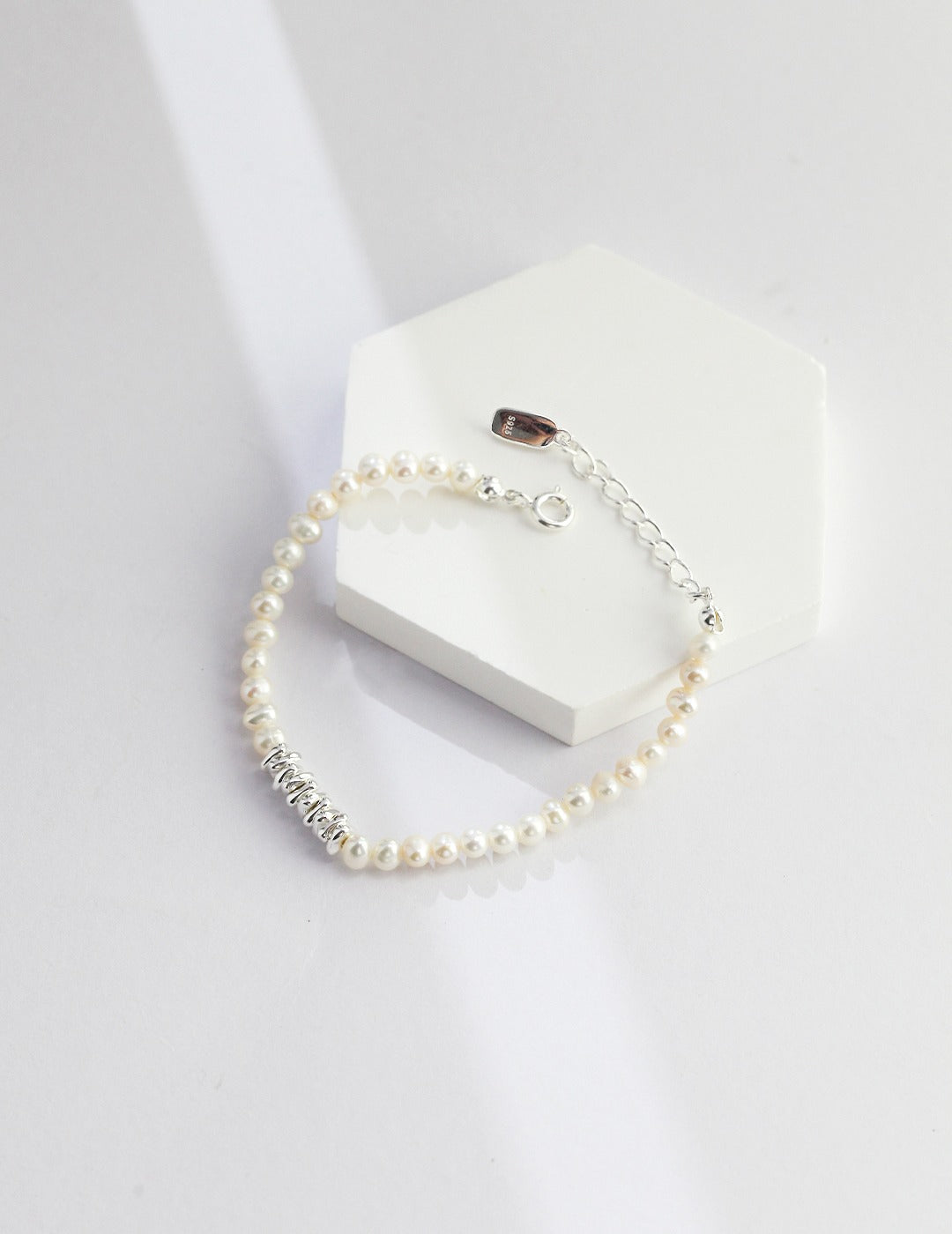 S925  Sterling Silver Natural Pearl Bracelet
