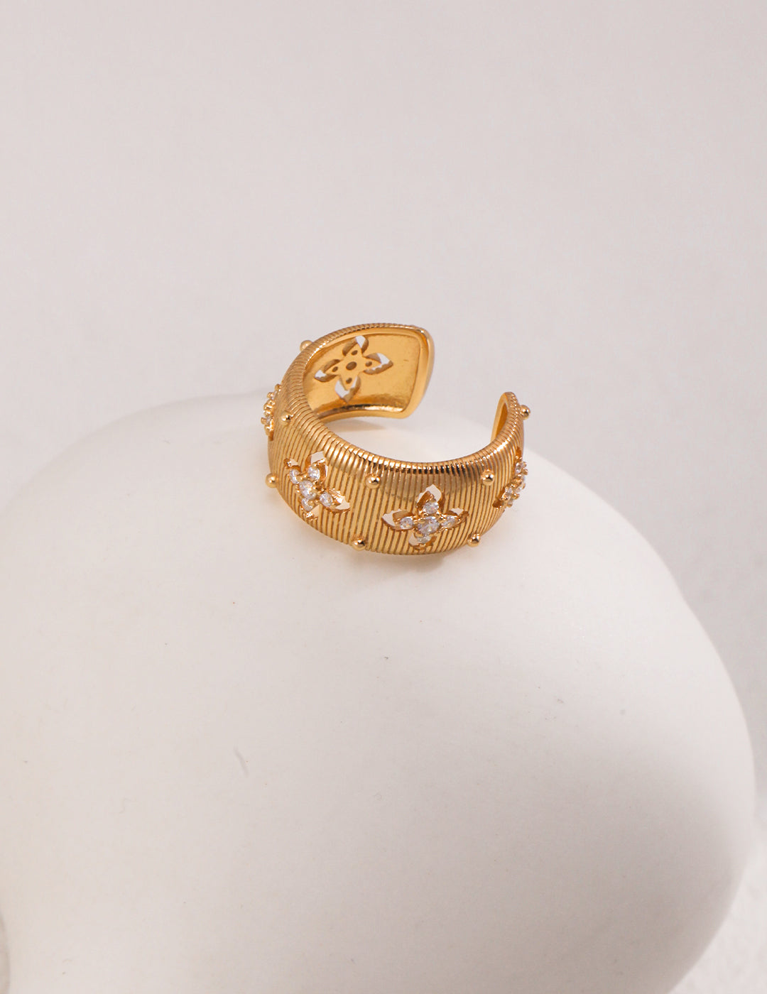 Gold Sterling Silver Simple Zircon Rings