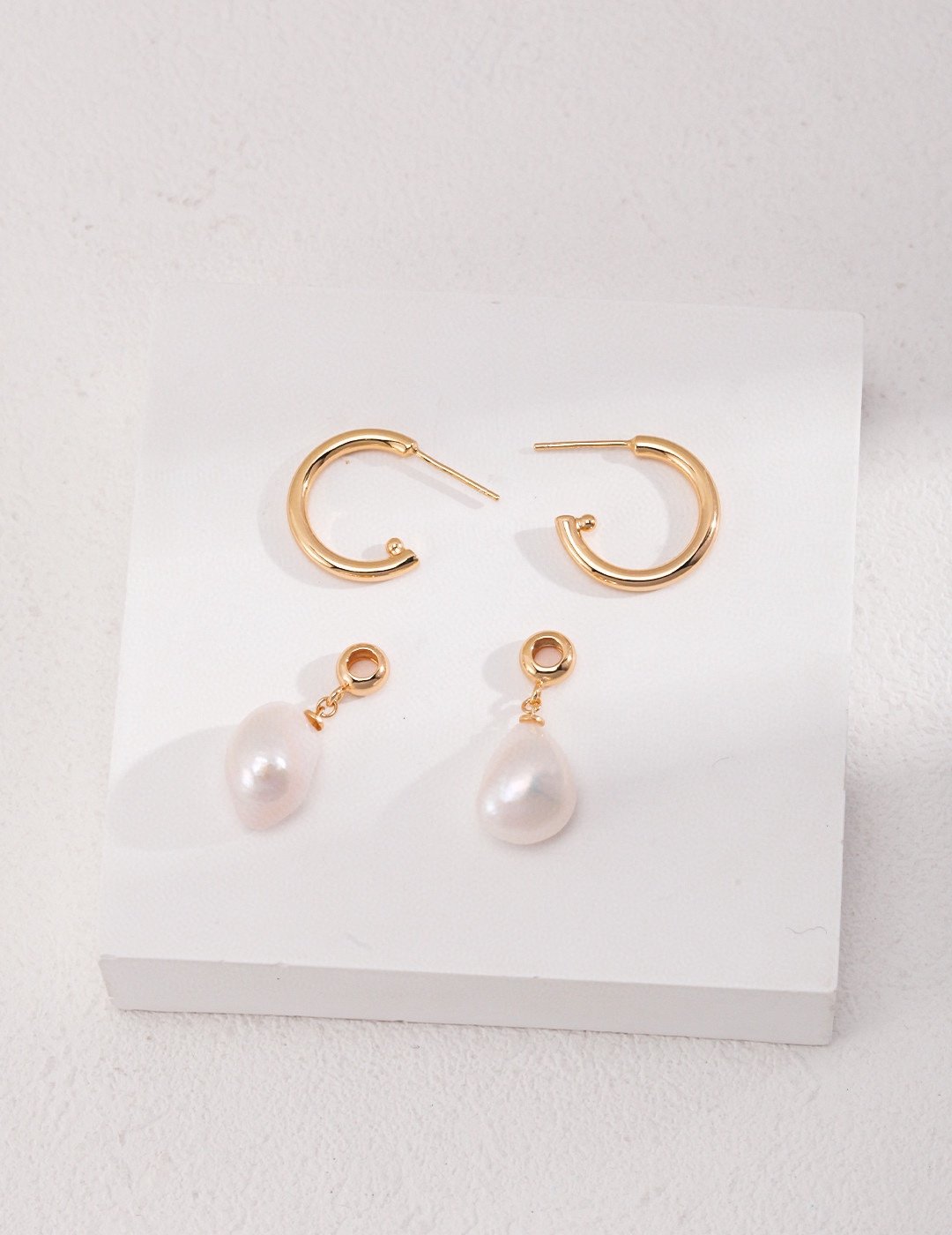 Shaped Baroque Pearls  Earrings