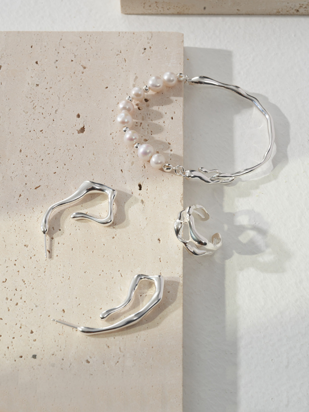 Sterling Silver Natural Pearl Bracelet