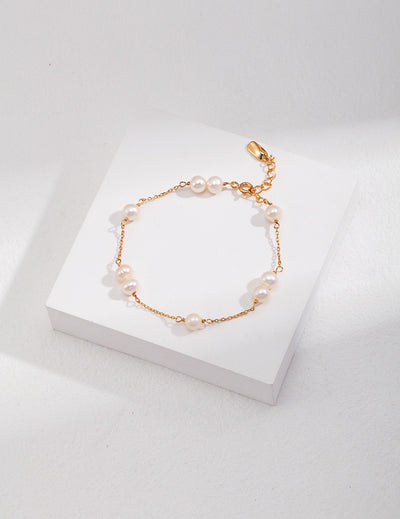 Minimalist Collection Sterling Silver Pearl Bracelet