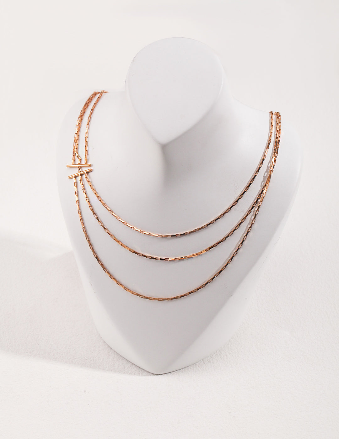 925 Sterling Silver Simple three-layer necklace