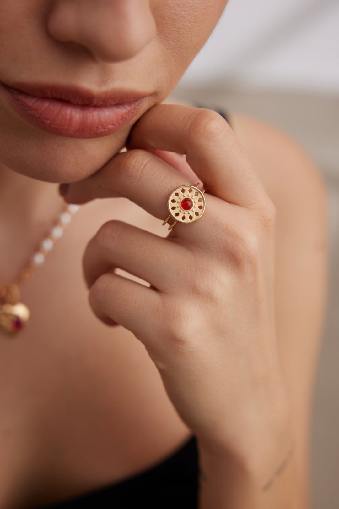 Sterling Silver Red Onyx Rings