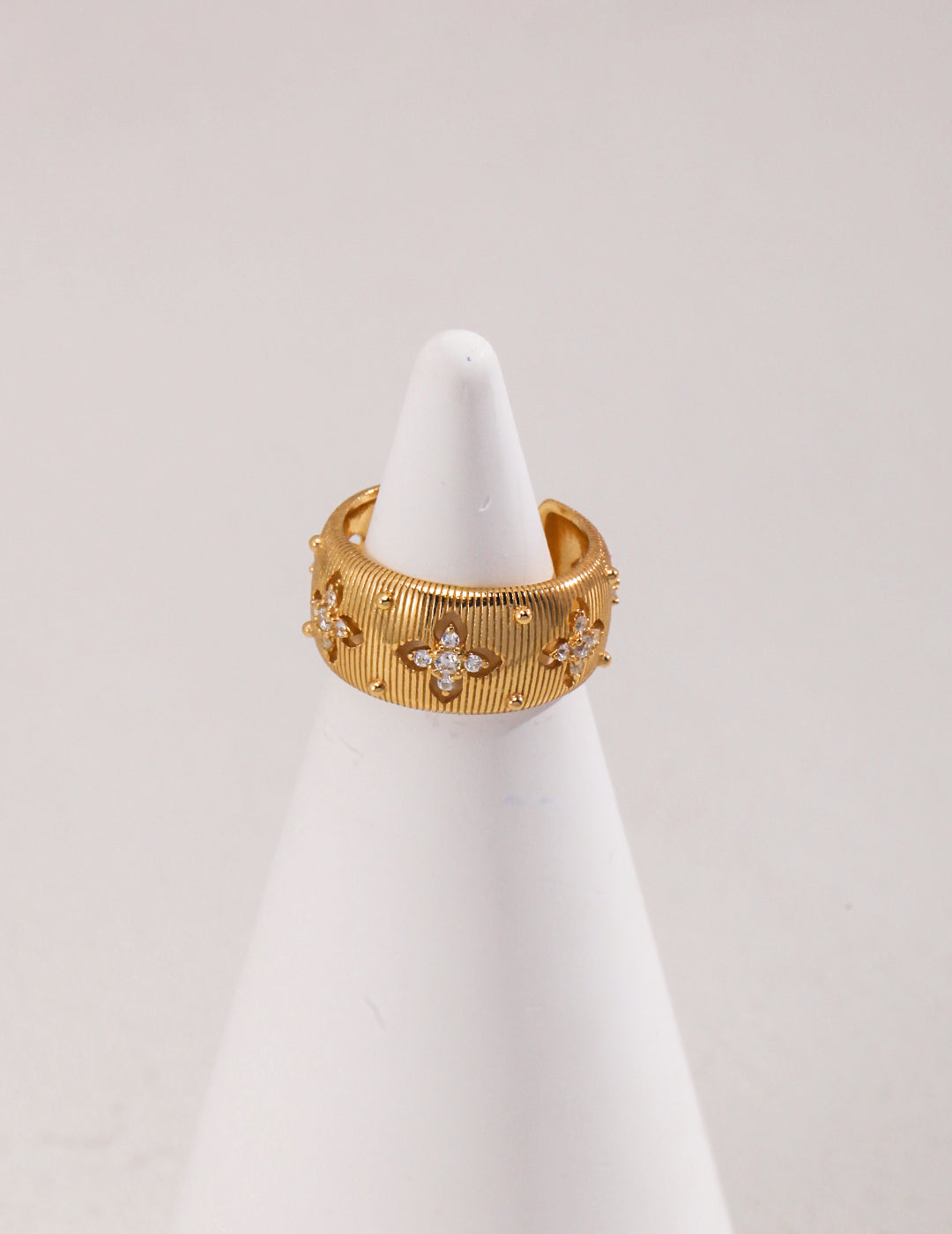 Gold Sterling Silver Simple Zircon Rings