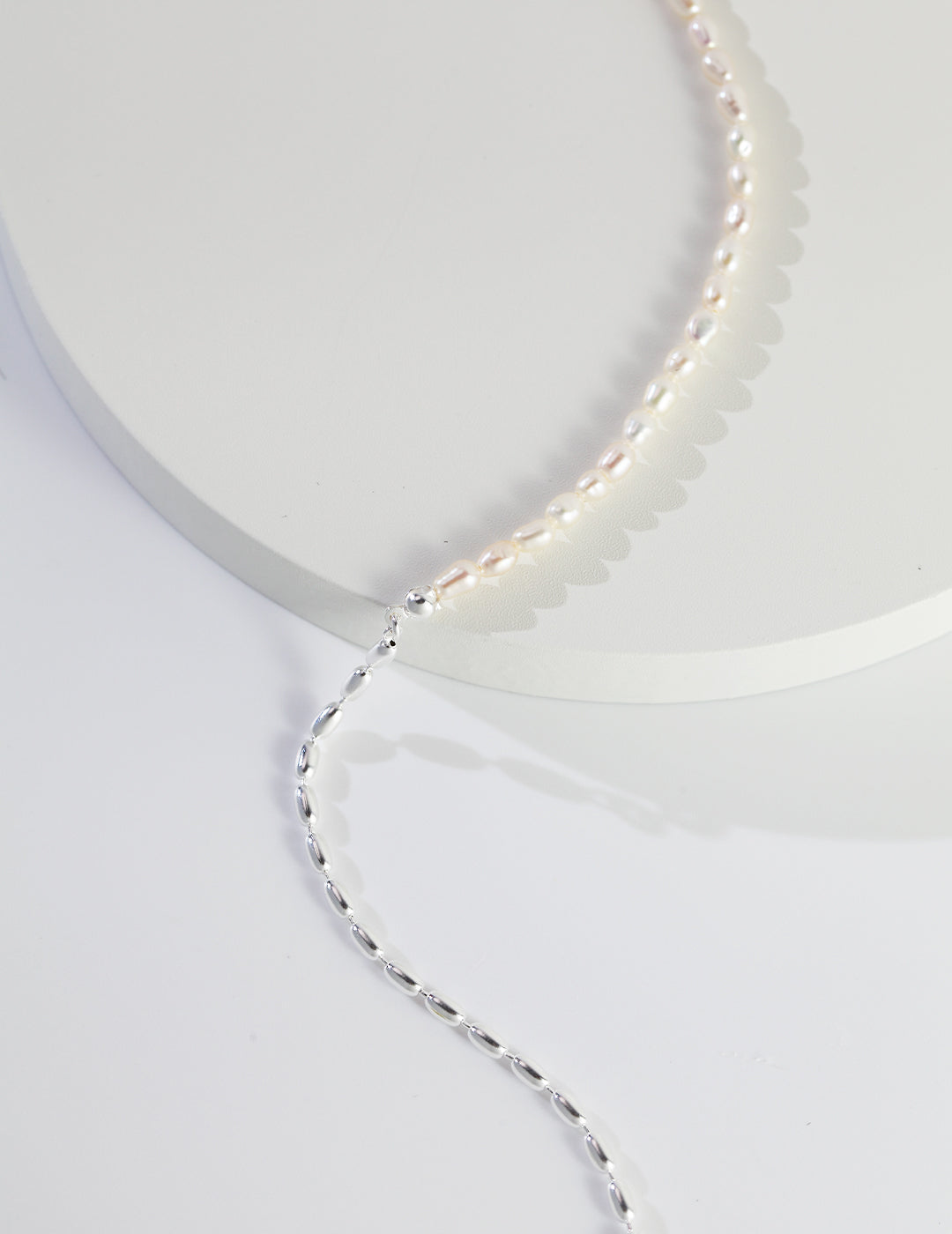 Sterling Silver Rice Grain Pearl Necklaces