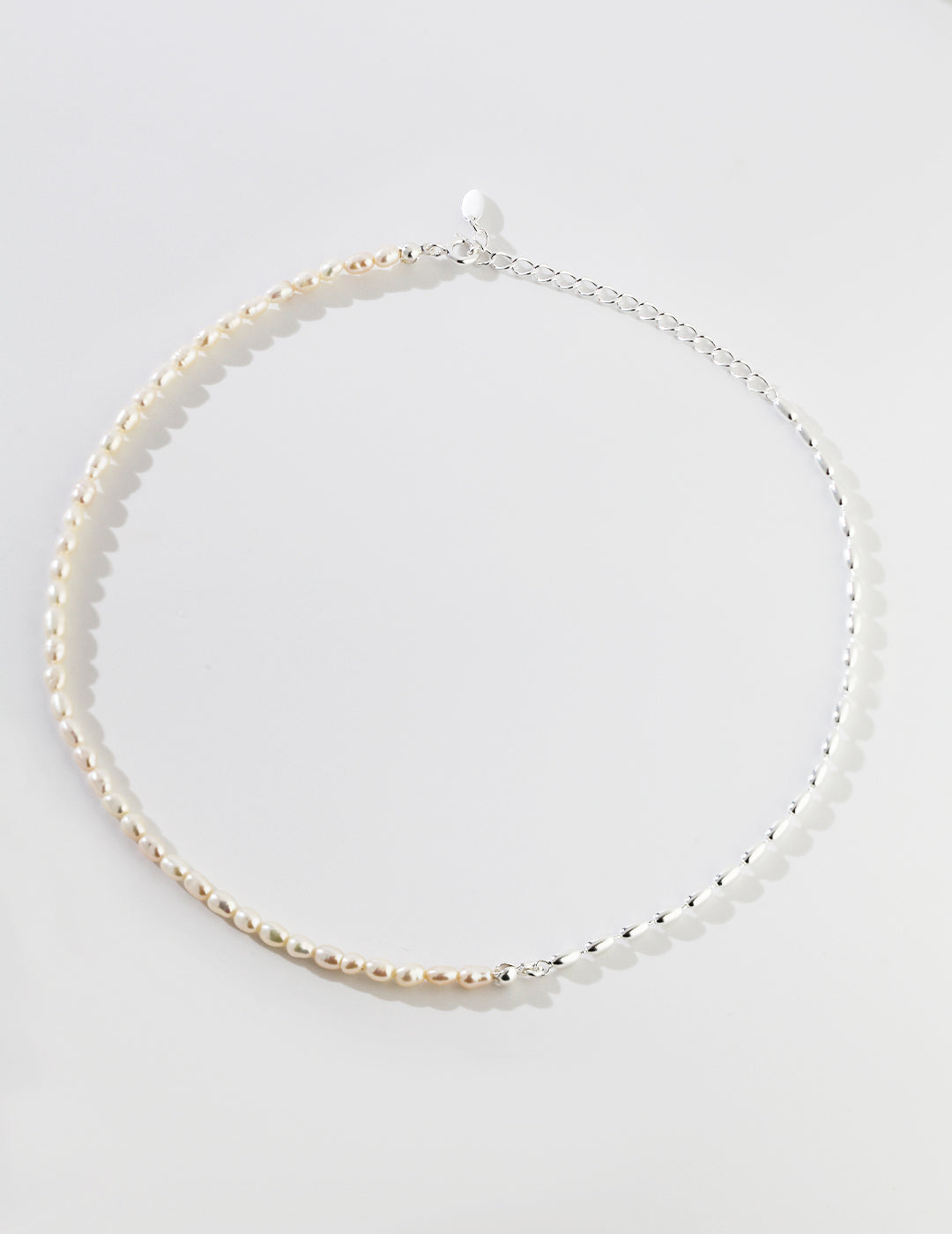 Sterling Silver Rice Grain Pearl Necklaces