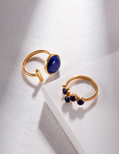 Sterling Silver Natural Lapis Lazuli Rings