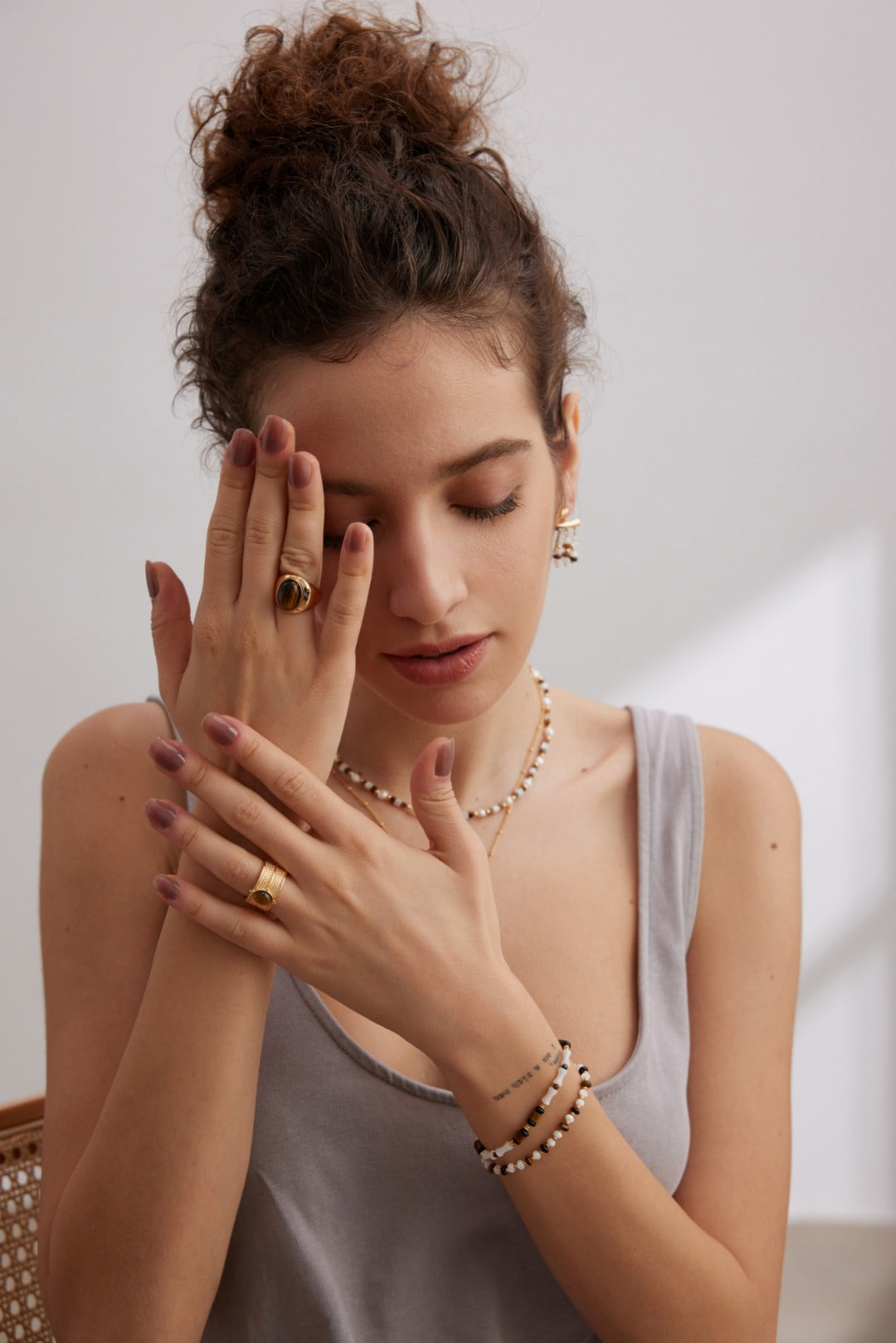 Sterling Silver Ring with Tiger Eye Gemstone