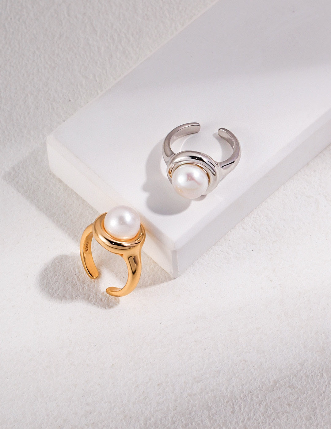 Minimalist French Pearl Rings